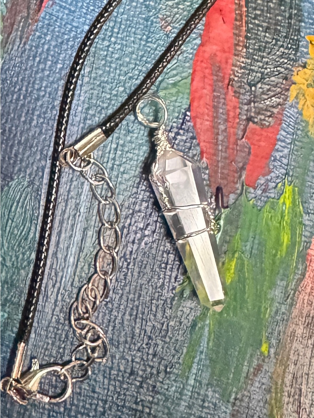 Clear Quartz point pendant necklace